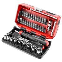 r360nano Facom 38-Piece Metric 1/4 in Standard Socket/Bit Set with Ratchet, 6 point