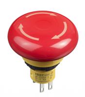 ab6e-4bv02ptrm Idec X6 Series Twist Release Emergency Stop Push Button, Panel Mount, 16mm Cutout, 2NC, IP65