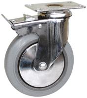 165311420 Guitel Hervieu Braked Swivel Castor Wheel, 80kg Capacity, 100mm Wheel