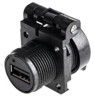 usbapscc21 Amphenol Socapex Straight, Panel Mount, Socket- Single Port Type A 2.0 IP54 USB Connector
