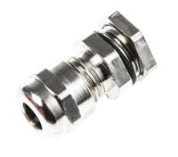 c5007000r SIB SIB-TEC Series Metallic Nickel Plated Brass Cable Gland, PG7 Thread, 2.5mm min., 6.5mm max., IP68