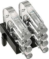 12961024 1296.1024 MENTOR, PCB Mounted 8-Way Right Angle LED Light Pipe, Quad-Level-Row Clear Dome Lens