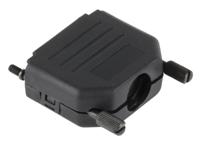 mhdppk15-bk-k MH Connectors MHDPPK-SLIM Series Polyamide D Sub Backshell, 15 Way, Strain Relief