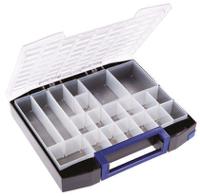 134989 Raaco 20 Cell Blue PC, PP Compartment Box, 78mm x 465mm x 401mm