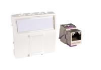 bc6afstlcompact CAE Multimedia Connect BC6AFS Series Female RJ45 Connector, Tool-less Cable Mounting, Cat6EA Straight