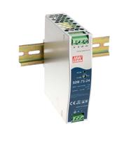 sdr-75-12 MEAN WELL SDR Switched Mode DIN Rail Power Supply, 90 → 264 V ac / 120 →370V dc ac, dc Input, 12V dc dc
