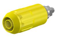 669684-24 Staubli Yellow Female Banana Socket, 4 mm Connector, Bolt Termination, 20A, 1000V, Nickel Plating