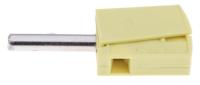 215-511 WAGO Yellow Male Banana Plug, 4 mm Connector, Cage Clamp Termination, 20A, 42V, Nickel Plating