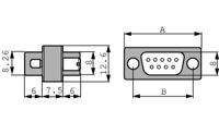 dfa25p25s2fp102un Deltron Connectors D Sub Adapter Female 9 Way D-Sub to Male