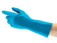 87315080 Ansell AlphaTec 87-315 Blue Cotton Natural Rubber Latex Short, Size 8, Latex, Natural Rubber Coating