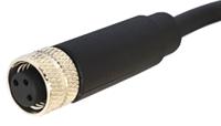 pxppvc08fbf03acl010pvc Bulgin Male/Female M8 to Unterminated 3 way Free End Sensor Actuator Cable
