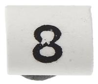 trsa-1019c18 TE Connectivity Heat Shrink Cable Markers, White, Pre-printed "8", 1 → 3mm Cable, TRSA-1019/C/1/8