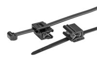 150-40591-t50rosec5a-pa66hspa66hirhs-bk HellermannTyton Cable Tie Assemblies, EdgeClip, 200mm x 4.6 mm, Black Polyamide 6.6 (PA66), Pk-25