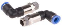 916-0785 RS PRO Elbow Threaded Adaptor, R 1/4 Male to Push In 8 mm, Threaded-to-Tube Connection Style