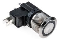 175-8780 RS PRO Illuminated Push Button Switch, Latching, Panel Mount, 22.2mm Cutout, SPDT, White LED, 250 / 125V ac, IP67