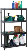 909-7025 RS PRO Black 4 Shelf Shelving Unit, 1400mm x 900mm, 400mm, 50kg Load