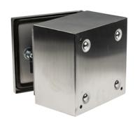 842-8399 RS PRO 304 Stainless Steel Wall Box, IP66, 200 mm x 200 mm x 150mm