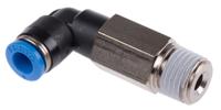 qsll-14-6 Festo QS Series Elbow Threaded Adaptor, R 1/4 Male to Push In 6 mm, Threaded-to-Tube Connection Style, 153078