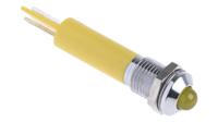 q8p1cxxy24e APEM Q8 Series Yellow Panel Mount Indicator, 24V dc, 8mm Mounting Hole Size, Faston, Solder Lug Termination, IP67