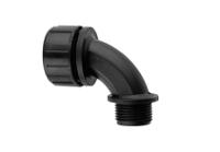 mp90-40-m40b Flexicon 90° Bend, Conduit Fitting, 40mm Nominal Size, M40mm, Nylon, Black