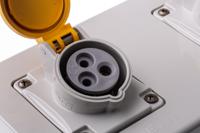 6711620 Scame IP44 Yellow Surface Mount 2P + E Industrial Power Socket, Rated At 16A, 100 → 130 V