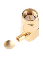 r125153000w Radiall, Plug Cable Mount SMA Connector, 50Ω, Solder Termination, Right Angle Body