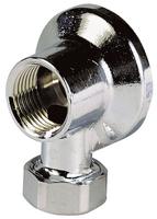 1311414 Sferaco Brass Pipe Fitting, Elbow Threaded Wall Tap Connection with Nut, Female 1/2in to Male 1/2in