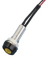 strlh824fl30yw Oxley Yellow Panel Mount Indicator, 24V, 8mm Mounting Hole Size, Lead Wires Termination, IP67
