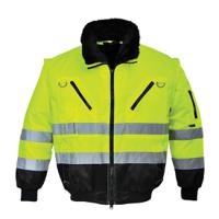 pj50ybrs Portwest PJ50 Black, Yellow Unisex Hi Vis Jacket, S