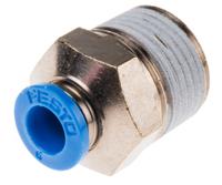 qs-38-6 Festo QS Series Straight Threaded Adaptor, R 3/8 Male to Push In 6 mm, Threaded-to-Tube Connection Style, 190645