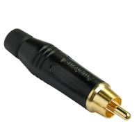 acpr-blk Amphenol Industrial Black Cable Mount RCA Plug, Gold