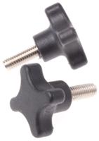 702-7730 RS PRO Black 4-Arm Clamping Knob, M8, Threaded Stud