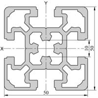 264-7851 RS PRO Silver Aluminium, Anodized Profile Strut, 50 x 50 mm, 10mm Groove, 2m Length