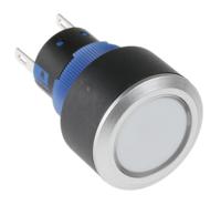 175-8300 RS PRO Illuminated Push Button Switch, Momentary, Panel Mount, 22.2mm Cutout, SPDT, White LED, 250V ac, IP65