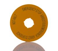 121085-m22-xak11 Eaton Legend Plate for Use with M22 Series Modular Push Buttons, Arrêt d'urgence - Emergency Stop - Arresto di