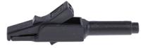 973889100 Hirschmann Test & Measurement Crocodile Clip 4 mm Connection, Bronze Contact, 15A, Black
