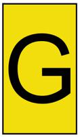 901-10151 HellermannTyton Ovalgrip Slide On Cable Markers, Black on Yellow, Pre-printed "G", 1.7 → 3.7mm Cable,
