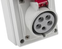 6323217-r Scame, DOMINO IP44 Red Wall Mount 3P + N + E RCD Industrial Power Connector Socket, Rated At 32A, 415 V
