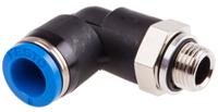 qsl-g18-8 Festo QS Series Elbow Threaded Adaptor, G 1/8 Male to Push In 8 mm, Threaded-to-Tube Connection Style, 186119