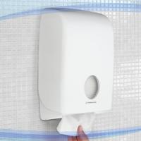 6945 Aquarius Plastic White Wall Mounting Towel Dispenser, 274mm x 418mm x 146mm