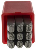 875-4724 RS PRO 4mm x 9 Piece Engraving Number Punch Set, (0 → 8)