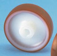 9054 LAG Brown, White Polyurethane Hygienic, Low Rolling Resistance, Non-Marking Trolley Wheel, 550kg