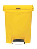 1883573 Rubbermaid Commercial Products Slim Jim 30L Yellow Pedal Resin Waste Bin