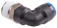 qsl-12-12 Festo QS Series Elbow Threaded Adaptor, R 1/2 Male to Push In 12 mm, Threaded-to-Tube Connection Style, 153054