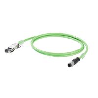 1044470050 WeidmullerIE, 5m Cat5, Green M12 to Male RJ45 Male, Aluminium foil with a braided tin-plated copper wire screen