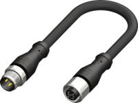 283-4957 RS PRO Female 8 way Straight M12 to Male 8 way Straight M12 Actuator/Sensor Cable, 1 m