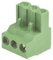 796640-3 TE Connectivity, 5mm Pitch, Buchanan, 3 Way, Right Angle, Pluggable Terminal Block, Plug, Cable Mount, Screw
