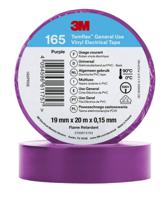 3m-165-purple-19mm-x-20m 3M Temflex 165 Purple Vinyl Electrical Tape, 19mm x 20m