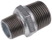 770245224 Georg Fischer Galvanised Malleable Iron Fitting Reducer Hexagon Nipple, Male BSPT 1in to Male BSPT 3/4in