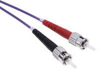 536-6816 RS PRO LC to ST Duplex Multi Mode OM3 Fibre Optic Cable, 50/125μm, Purple, 2m
